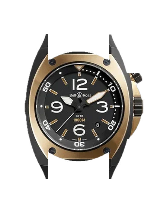 Marine BR02-PINKGOLD-CA with Vintage Brown Calfskin Strap — Natural Patina