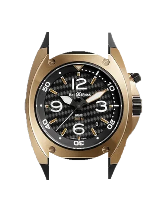Marine BR02-PINKGOLD con Cinturino Vitello Vintage Marrone — Patina Naturale