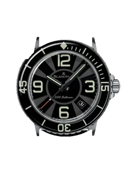 Fifty Fathoms 50015-12B30-52B avec Bracelet de montre en cuir de veau vintage marron — Patine naturelle