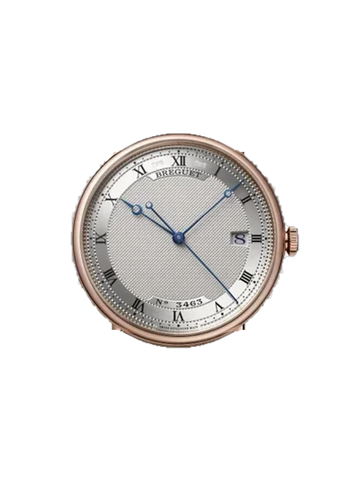 Classique 5177BR/15/9V6 avec Bracelet Alligator Nubuck Noir avec Surpiqûre Ton sur Ton Faite Main