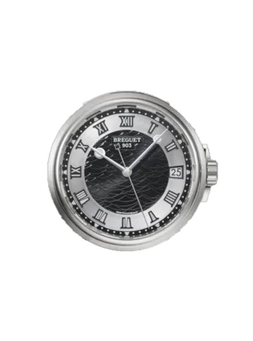 Marine 5515BB/92/5ZU mit Alligator-Nubuk-Armband Schwarz mit Ton-in-Ton-Naht, handgenäht