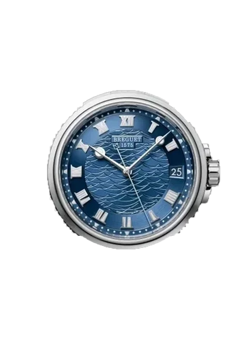 Marine 5517BB/Y2/5ZU mit Alligator-Nubuk-Armband Schwarz mit Ton-in-Ton-Naht, handgenäht