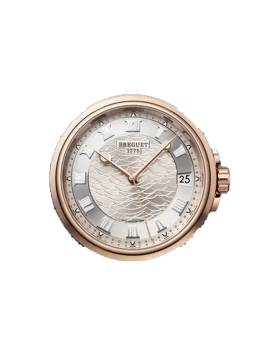 Marine 5517BR/12/RZ0 with Black Nubuck Alligator Strap with Hand-Stitched Tone-on-Tone Stitching