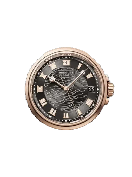 Marine 5517BR/G3/5ZU mit Alligator-Nubuk-Armband Schwarz mit Ton-in-Ton-Naht, handgenäht