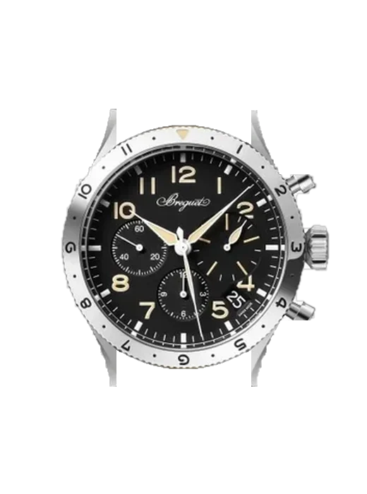Pilot 2067ST/92/3WU mit Alligator-Nubuk-Armband Schwarz mit Ton-in-Ton-Naht, handgenäht