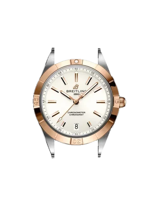 Chronomat 36 U10380101A1U1 con Correa Saffiano roja con costuras en color crudo