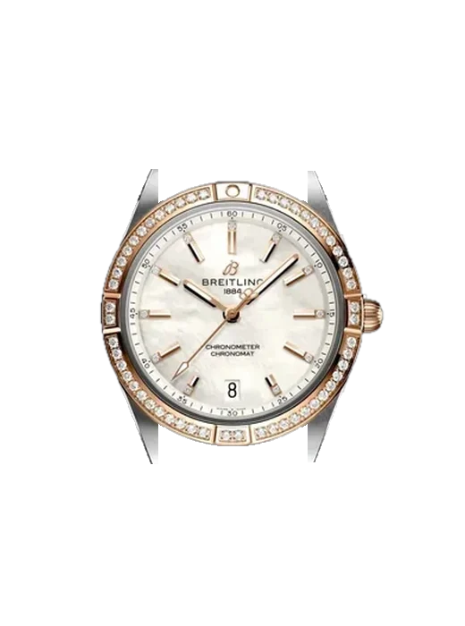 Chronomat 36 U10380591A2U1 con Correa de piel de becerro vintage marrón — Patina natural