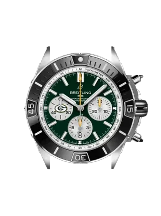 Chronomat AB01361C1L1A1 con Cinturino Vitello Vintage Marrone — Patina Naturale