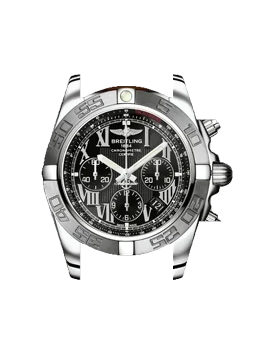 Chronomat B01 44 AB011011/B956/433X mit Vintage Kalbslederarmband Braun — Natürliche Patina