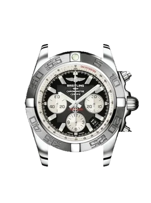 Chronomat B01 44 AB011011/B967/131S avec Bracelet de montre en cuir de veau vintage marron — Patine naturelle