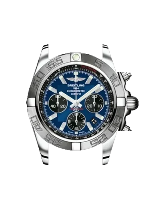 Chronomat B01 44 AB011011/C789/375A mit Vintage Kalbslederarmband Braun — Natürliche Patina