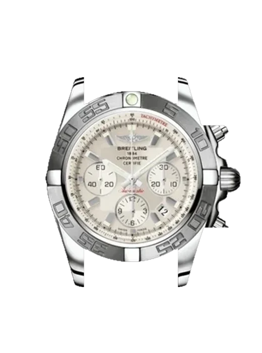 Chronomat B01 44 AB011011/G684/375A con Cinturino Ibrido Alligatore e Caucciù Blu