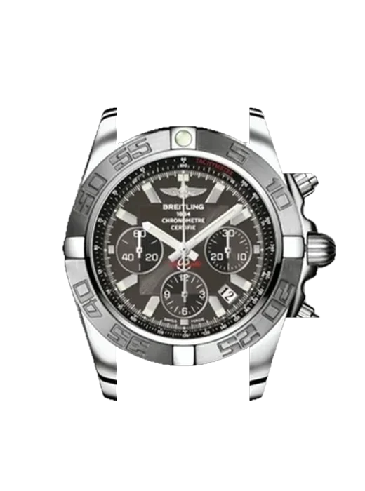Chronomat B01 44 AB011011/M524/131S mit Vintage Kalbslederarmband Braun — Natürliche Patina