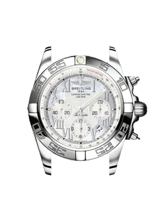 Chronomat B01 44 AB011012.A691.435X con Cinturino Vitello Vintage Marrone — Patina Naturale
