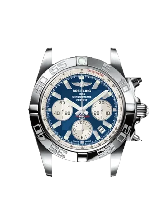 Chronomat B01 44 AB011012.C788.375A with Blue Alligator and Rubber Hybrid Strap