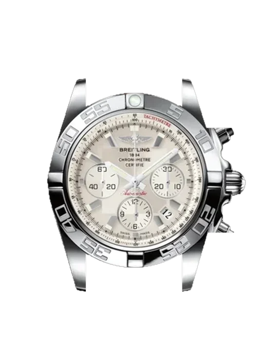 Chronomat B01 44 AB011012.G684.433X mit Vintage Kalbslederarmband Braun — Natürliche Patina