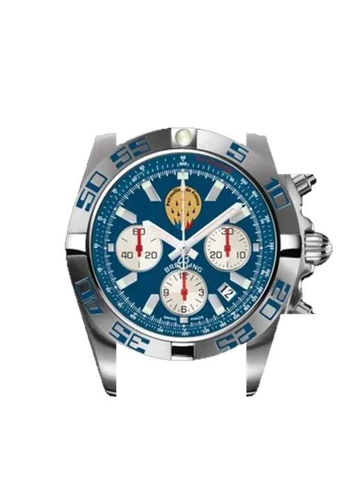 Chronomat B01 44 AB01109E.C886.224S con Cinturino Vitello Vintage Marrone — Patina Naturale