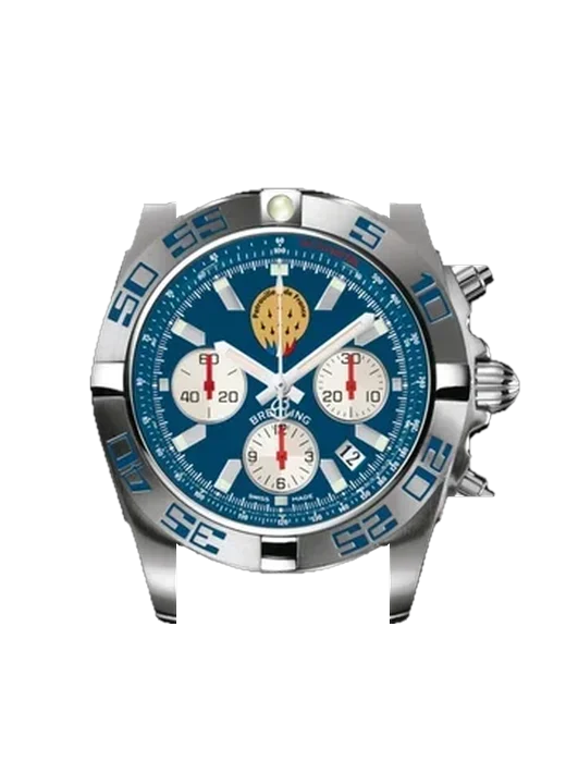 Chronomat B01 44 AB01109E.C886.377A mit Vintage Kalbslederarmband Braun — Natürliche Patina