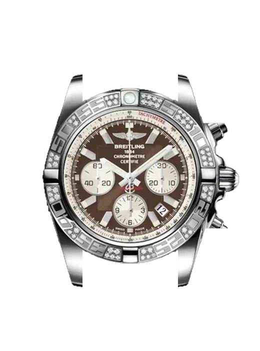 Chronomat B01 44 AB0110AA.Q575.375A mit Vintage Kalbslederarmband Braun — Natürliche Patina