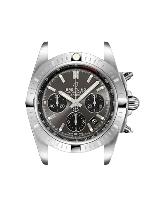 Chronomat B01 44 AB0115101F1P2 mit Vintage Kalbslederarmband Braun — Natürliche Patina