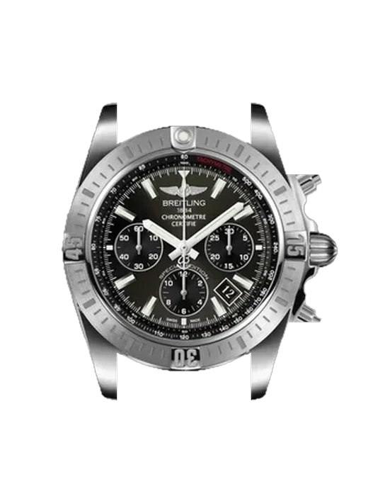 Chronomat B01 44 AB01151A/F577/388A con Cinturino Vitello Vintage Marrone — Patina Naturale