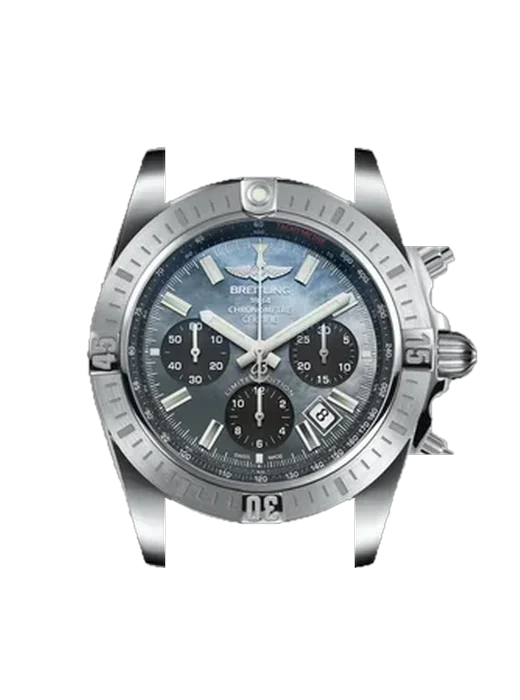 Chronomat B01 44 AB01152A /BH20 /388A avec Bracelet Hybride Alligator et Caoutchouc Bleu