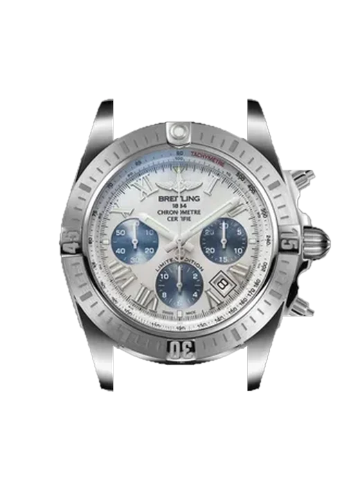 Chronomat B01 44 AB01154A1A1A1 mit Vintage Kalbslederarmband Braun — Natürliche Patina