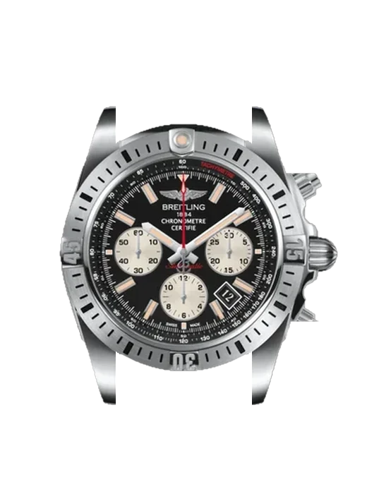 Chronomat B01 44 AB01154GBD13101W avec Bracelet de montre en cuir de veau vintage marron — Patine naturelle