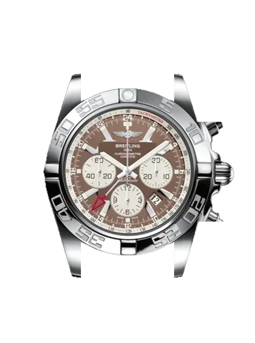 Chronomat B01 44 AB041012.Q586.135S mit Vintage Kalbslederarmband Braun — Natürliche Patina