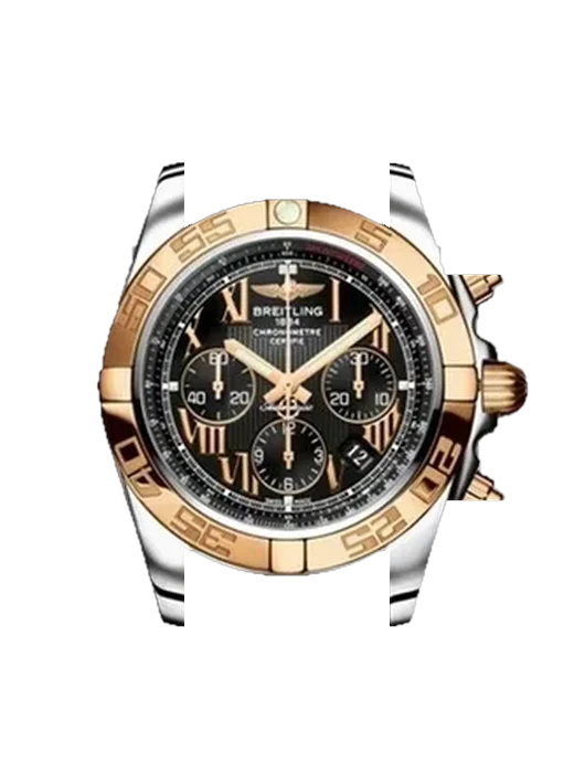 Chronomat B01 44 CB011012/B957/131S mit Vintage Kalbslederarmband Braun — Natürliche Patina