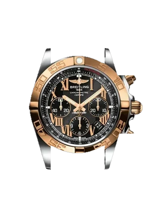 Chronomat B01 44 CB011012/B957/388C with Vintage Brown Calfskin Strap — Natural Patina