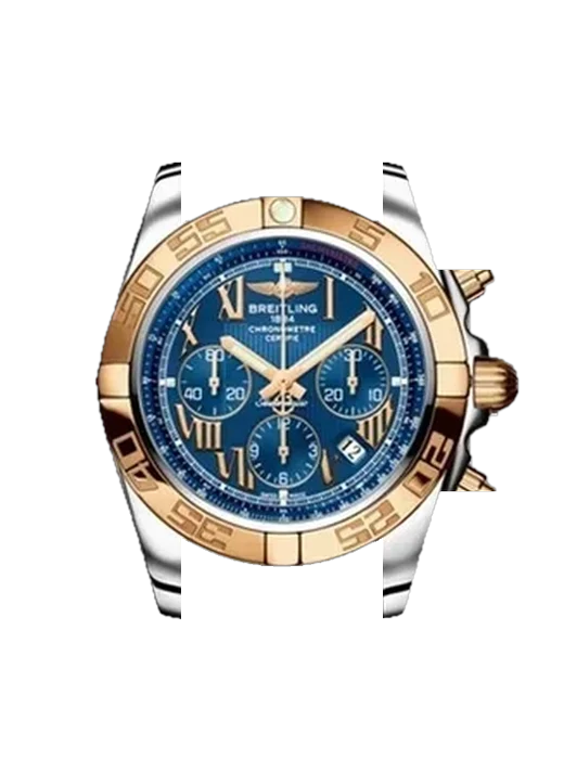 Chronomat B01 44 CB011012/C784/375C avec Bracelet de montre en cuir de veau vintage marron — Patine naturelle