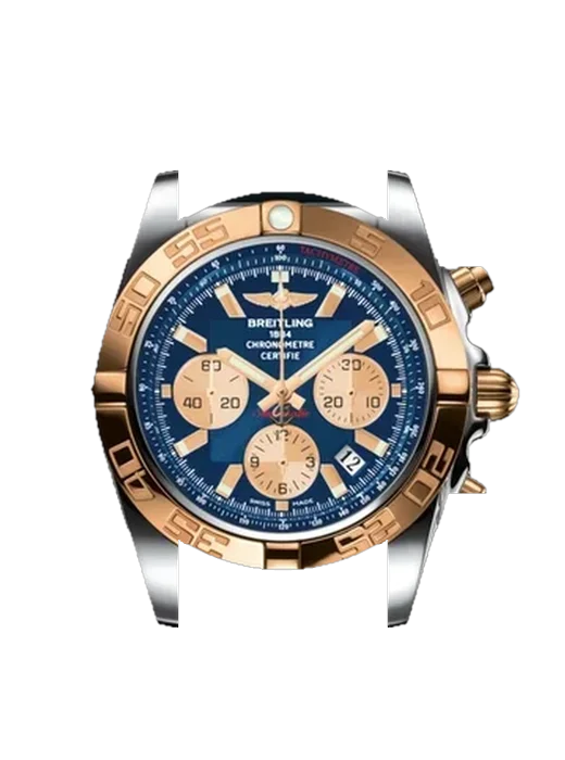 Chronomat B01 44 CB011012.C790.158S con Correa de piel de becerro vintage marrón — Patina natural