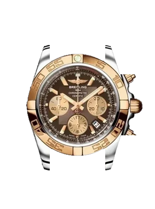 Chronomat B01 44 CB011012/Q567/437X con Cinturino Vitello Vintage Marrone — Patina Naturale