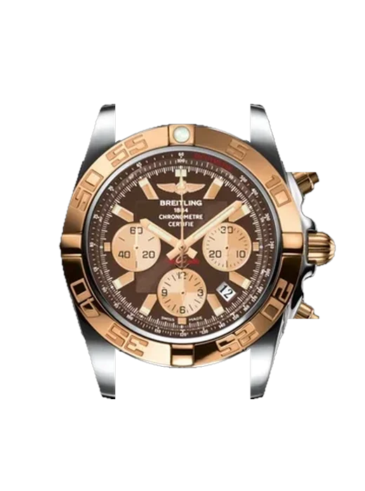 Chronomat B01 44 CB011012.Q576.375C mit Vintage Kalbslederarmband Braun — Natürliche Patina