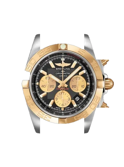 Chronomat B01 44 CB0110121B1P2 avec Bracelet de montre en cuir de veau vintage marron — Patine naturelle