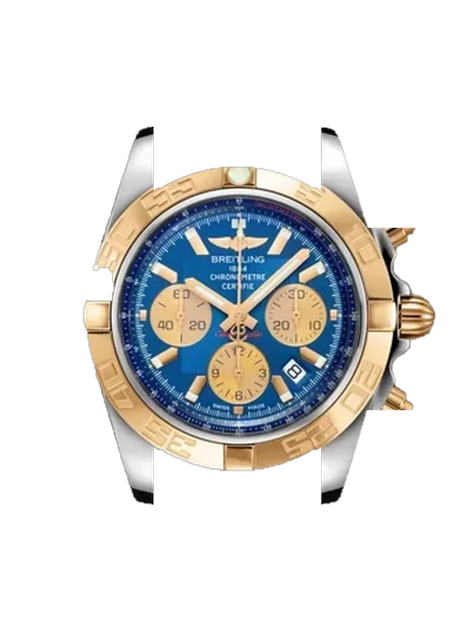 Chronomat B01 44 CB0110121C1P1 avec Bracelet de montre en cuir de veau vintage marron — Patine naturelle