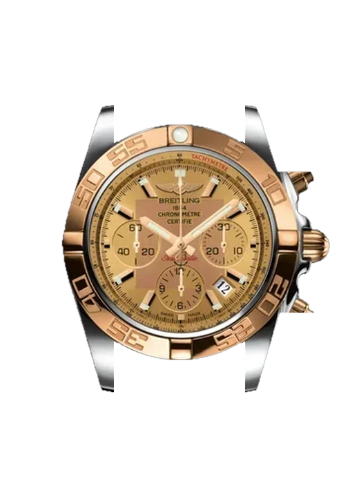 Chronomat B01 44 CB0110121H1C1 mit Vintage Kalbslederarmband Braun — Natürliche Patina