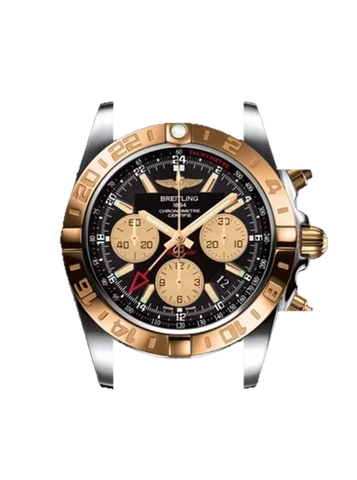 Chronomat B01 44 CB042012.BB86.743P avec Bracelet de montre en cuir de veau vintage marron — Patine naturelle