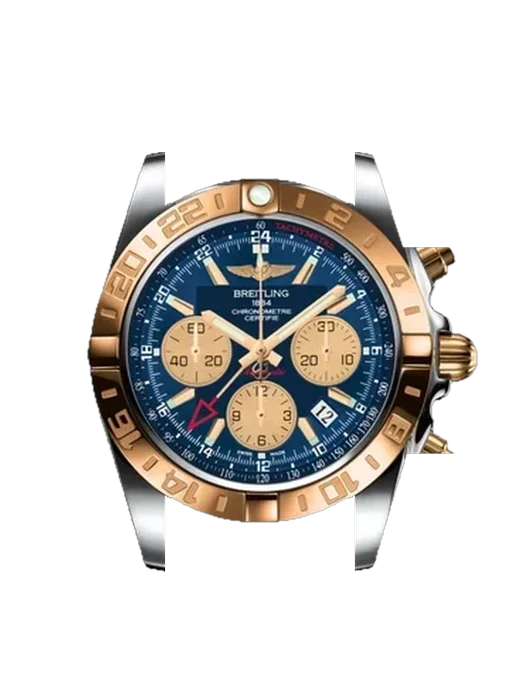 Chronomat B01 44 CB042012.C858.375C avec Bracelet de montre en cuir de veau vintage marron — Patine naturelle