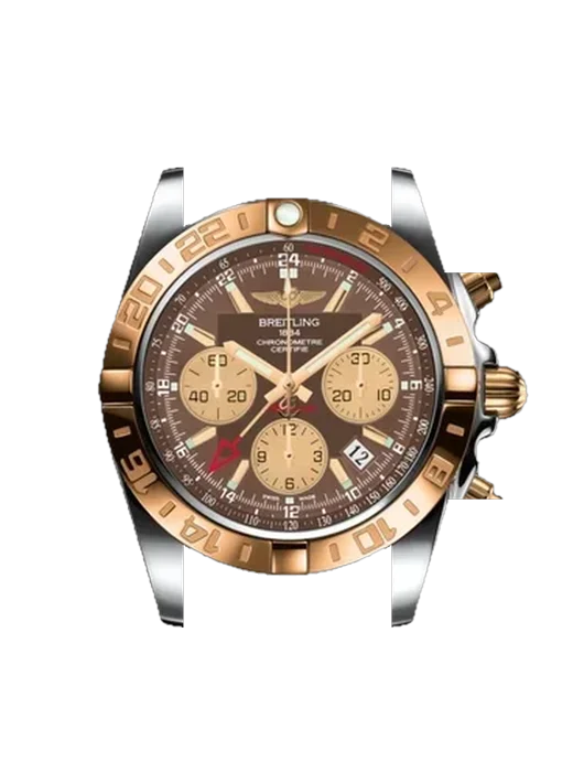 Chronomat B01 44 CB042012.Q590.433X mit Vintage Kalbslederarmband Braun — Natürliche Patina
