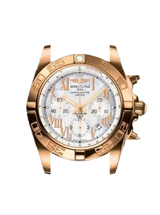 Chronomat B01 44 HB011012.A693.731P mit Vintage Kalbslederarmband Braun — Natürliche Patina