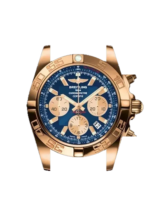 Chronomat B01 44 HB011012.C790.731P mit Vintage Kalbslederarmband Braun — Natürliche Patina