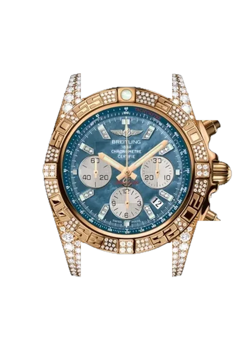 Chronomat B01 44 HB0110AJ.BC53.134S avec Bracelet de montre en cuir de veau vintage marron — Patine naturelle