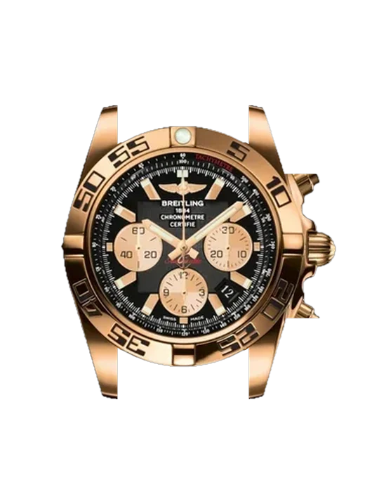 Chronomat B01 44 HB0110C1.B968.153S mit Vintage Kalbslederarmband Braun — Natürliche Patina
