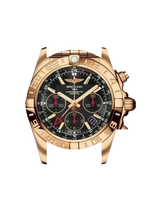 Chronomat B01 44 HB0421L3/BC18/375H avec Bracelet de montre en cuir de veau vintage marron — Patine naturelle