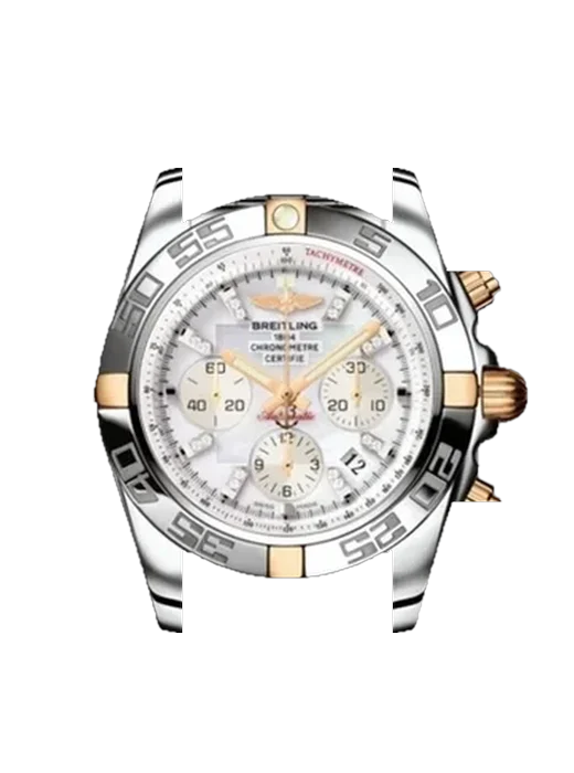 Chronomat B01 44 IB011012.A698.375A con Cinturino Vitello Vintage Marrone — Patina Naturale