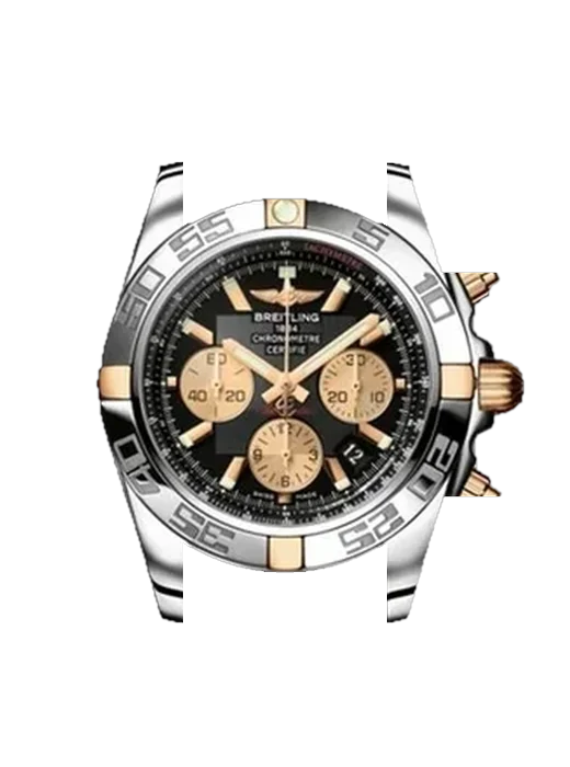 Chronomat B01 44 IB011012/B968 avec Bracelet de montre en cuir de veau vintage marron — Patine naturelle