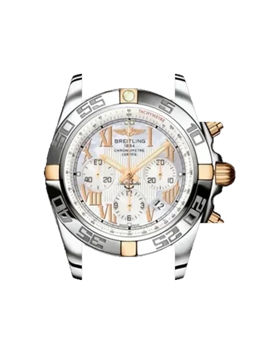Chronomat B01 44 IB011012A693375C avec Bracelet de montre en cuir de veau vintage marron — Patine naturelle