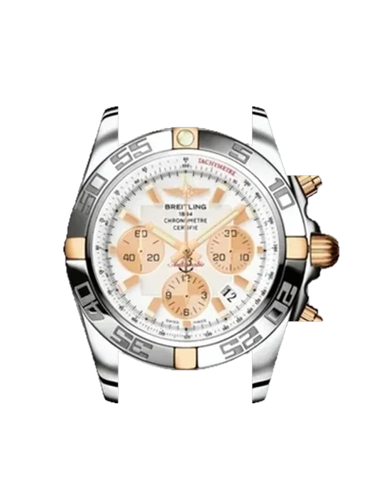 Chronomat B01 44 IB011012A696375C avec Bracelet de montre en cuir de veau vintage marron — Patine naturelle